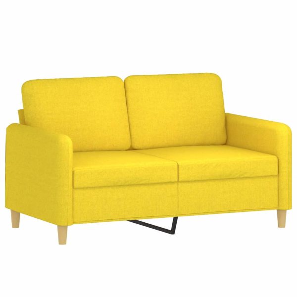Sofá de 2 lugares 120 cm tecido amarelo-claro - Image 2