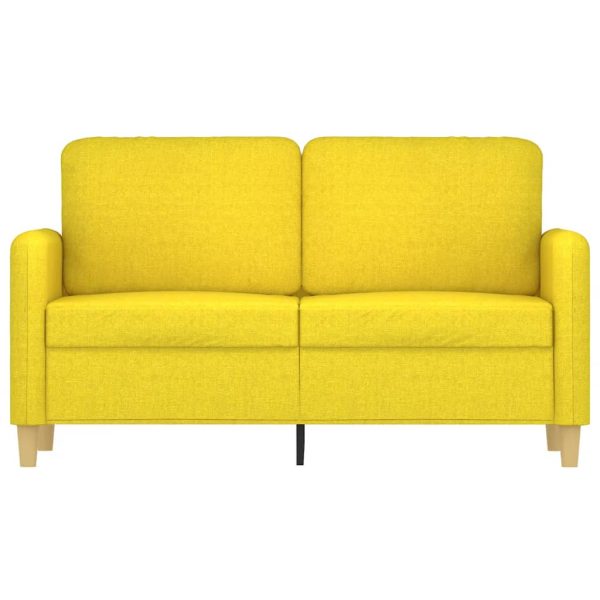 Sofá de 2 lugares 120 cm tecido amarelo-claro - Image 3