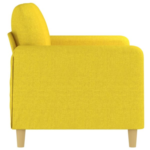 Sofá de 2 lugares 120 cm tecido amarelo-claro - Image 4