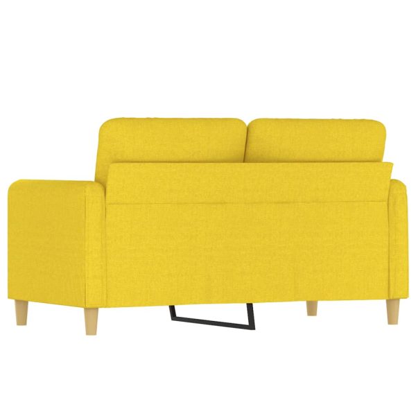 Sofá de 2 lugares 120 cm tecido amarelo-claro - Image 5