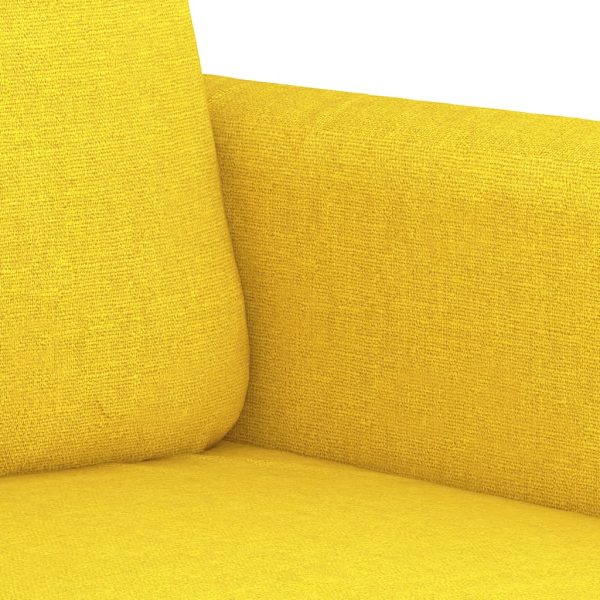 Sofá de 2 lugares 120 cm tecido amarelo-claro - Image 6