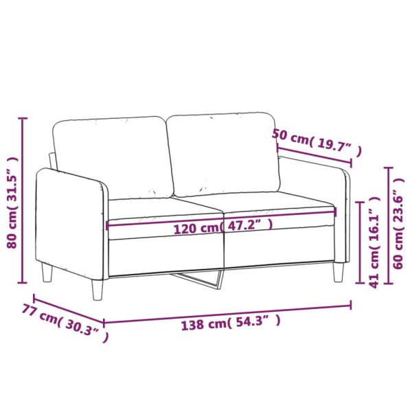 Sofá de 2 lugares 120 cm tecido amarelo-claro - Image 8