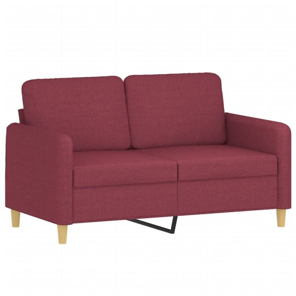 Sofá de 2 lugares tecido 120 cm vermelho tinto - Image 2