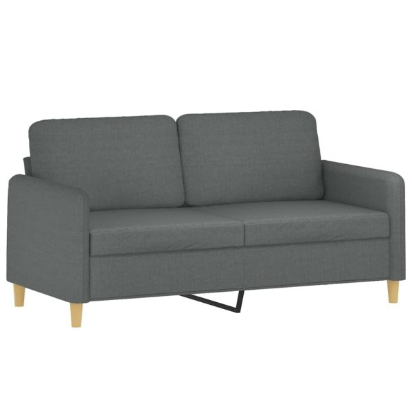 Sofá de 2 lugares em tecido 140 cm cinzento-escuro - Image 2