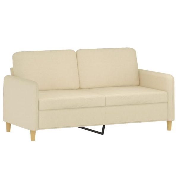 Sofá de 2 lugares tecido 140 cm cor creme - Image 2
