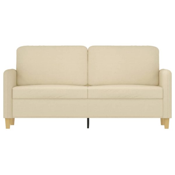 Sofá de 2 lugares tecido 140 cm cor creme - Image 3