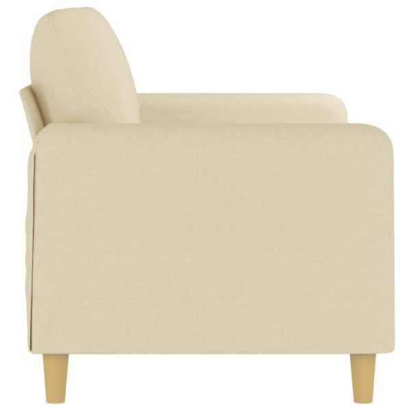 Sofá de 2 lugares tecido 140 cm cor creme - Image 4