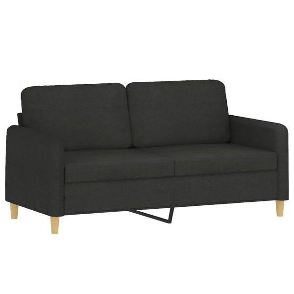 Sofá de 2 lugares tecido 140 cm preto - Image 2