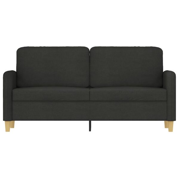 Sofá de 2 lugares tecido 140 cm preto - Image 3