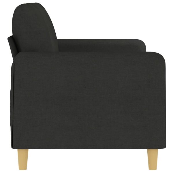 Sofá de 2 lugares tecido 140 cm preto - Image 4