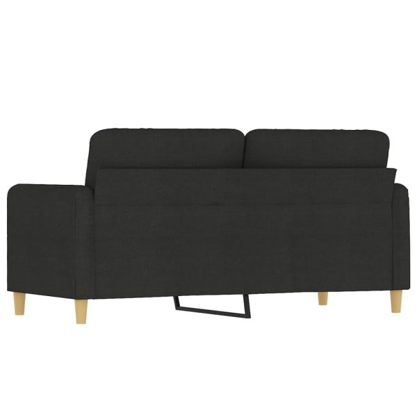 Sofá de 2 lugares tecido 140 cm preto - Image 5
