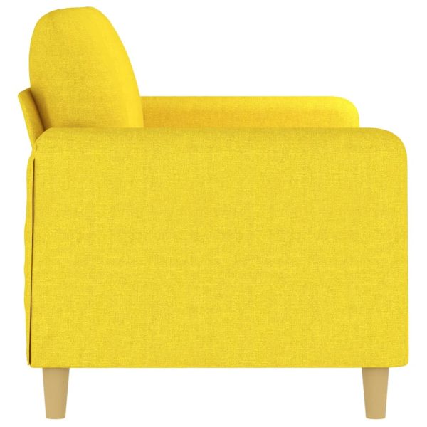 Sofá de 2 lugares 140 cm tecido amarelo-claro - Image 4
