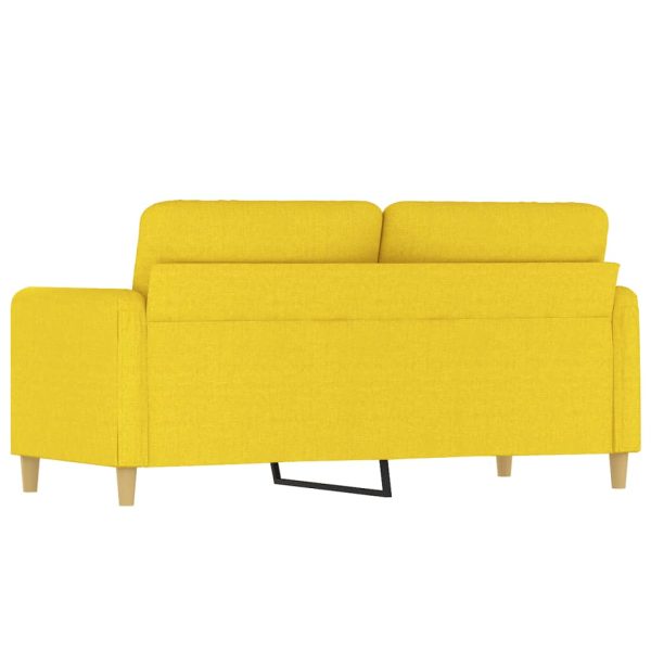 Sofá de 2 lugares 140 cm tecido amarelo-claro - Image 5