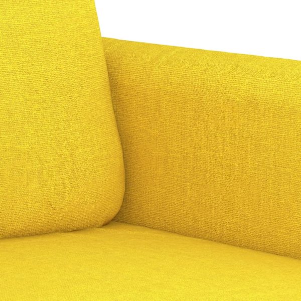 Sofá de 2 lugares 140 cm tecido amarelo-claro - Image 6