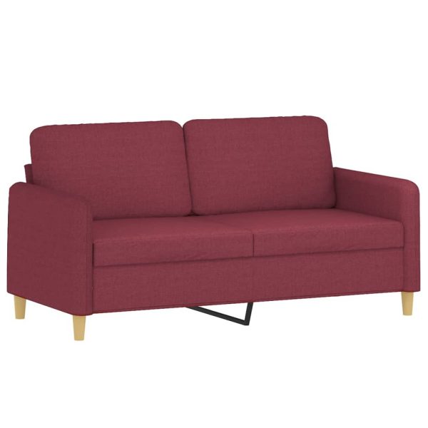 Sofá de 2 lugares tecido 140 cm vermelho tinto - Image 2