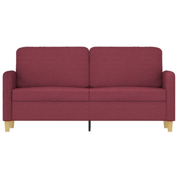 Sofá de 2 lugares tecido 140 cm vermelho tinto - Image 3