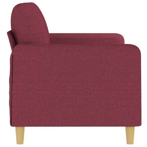 Sofá de 2 lugares tecido 140 cm vermelho tinto - Image 4