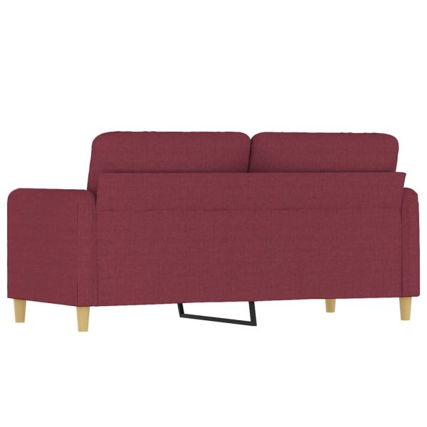 Sofá de 2 lugares tecido 140 cm vermelho tinto - Image 5
