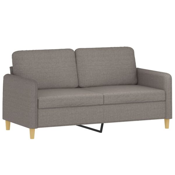 Sofá de 2 lugares tecido 140 cm cinzento-acastanhado - Image 2
