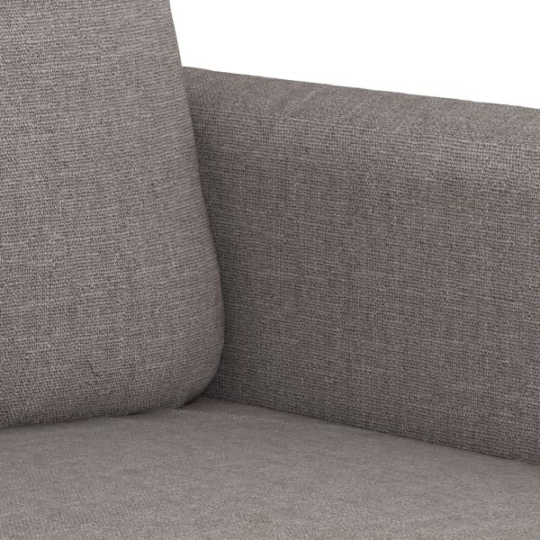 Sofá de 2 lugares tecido 140 cm cinzento-acastanhado - Image 6