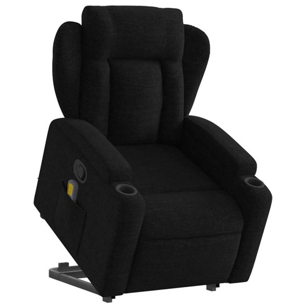 Poltrona de massagens reclinável elevatória tecido preto - Image 3