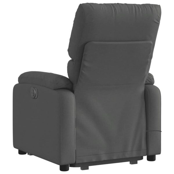 Poltrona elevatória de massagens tecido cinzento-escuro - Image 5