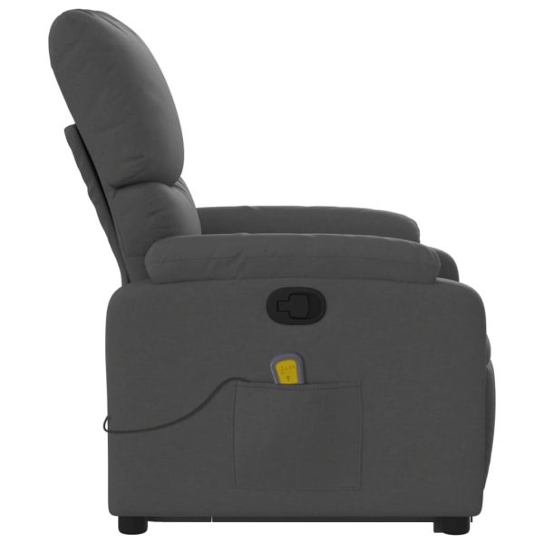Poltrona elevatória de massagens tecido cinzento-escuro - Image 10