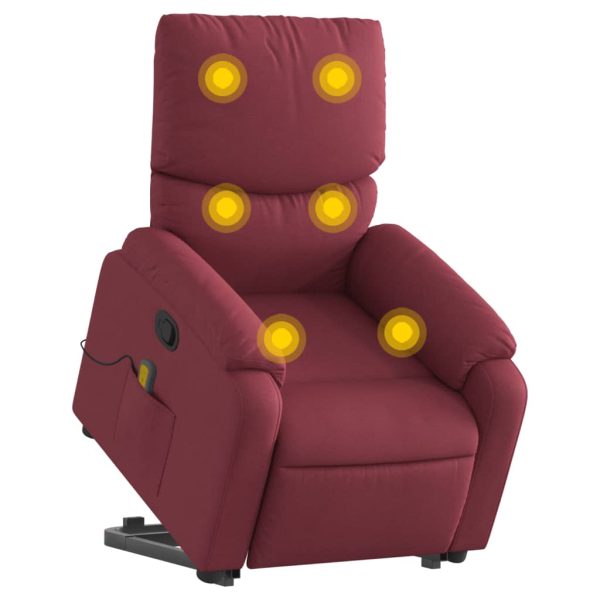 Poltrona de massagens reclin. elevatória tecido vermelho tinto - Image 3