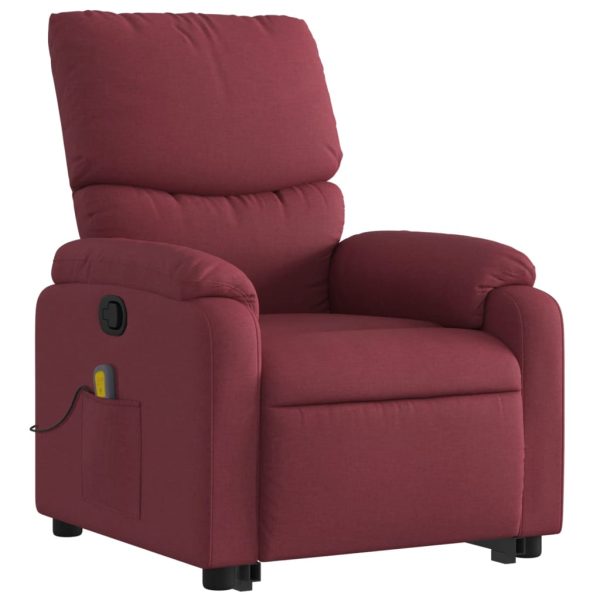 Poltrona de massagens reclin. elevatória tecido vermelho tinto - Image 4