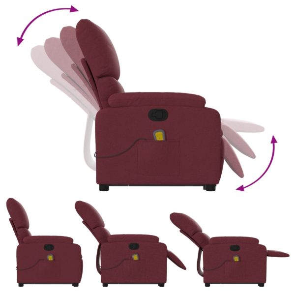 Poltrona de massagens reclin. elevatória tecido vermelho tinto - Image 7