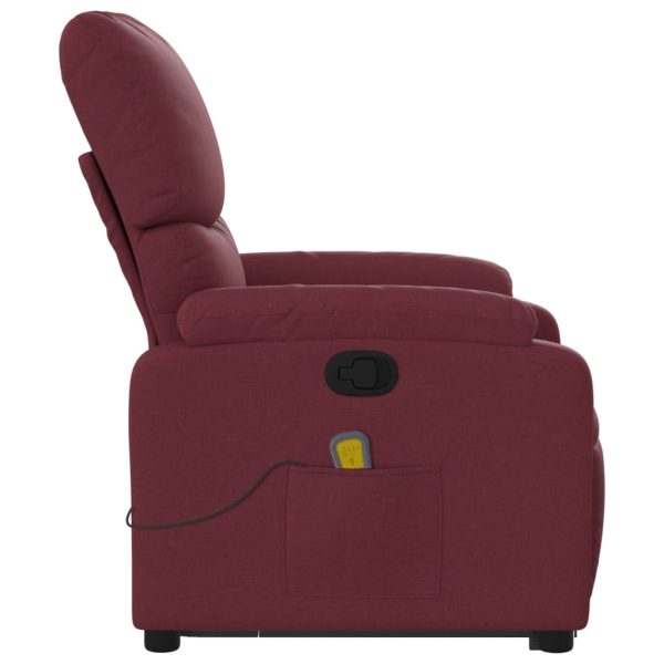 Poltrona de massagens reclin. elevatória tecido vermelho tinto - Image 10