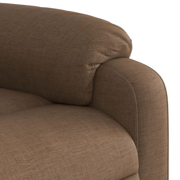 Poltrona reclinável massagens tecido castanho - Image 11
