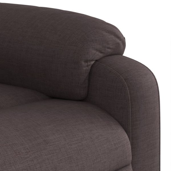 Poltrona massagens reclinável elevatória tecido castanho-escuro - Image 11
