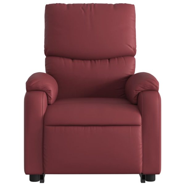 Poltrona reclinável elevatória couro artificial vermelho tinto - Image 9