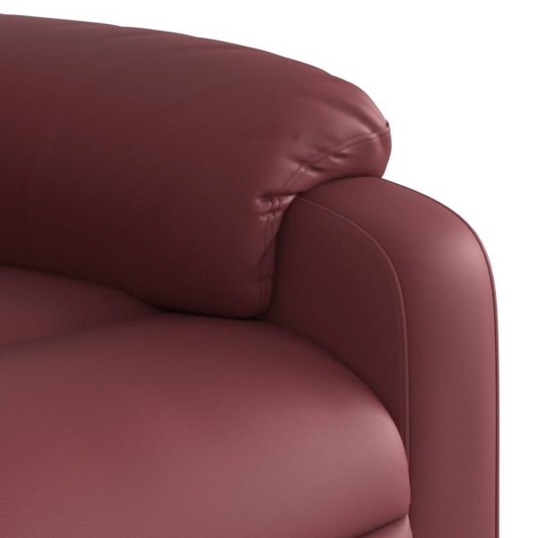Poltrona reclinável elevatória couro artificial vermelho tinto - Image 11