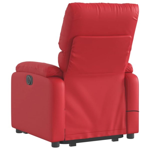 Poltrona reclinável elevatória couro artificial vermelho - Image 5