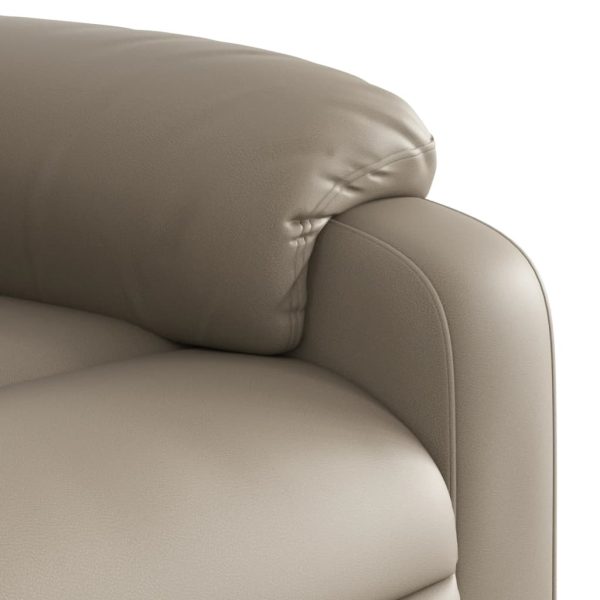 Poltrona reclinável elevatória couro artificial cor cappuccino - Image 11