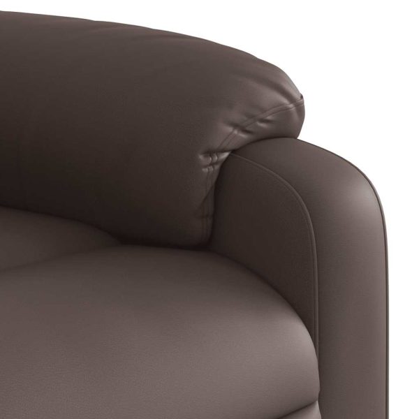 Poltrona massagens reclinável elevatória couro artif. castanho - Image 11
