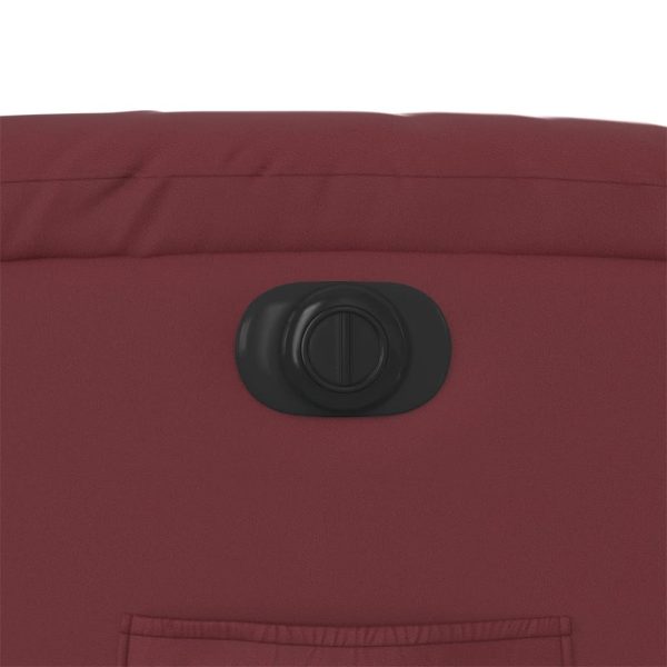 Poltrona reclinável elétrica couro artificial vermelho tinto - Image 11