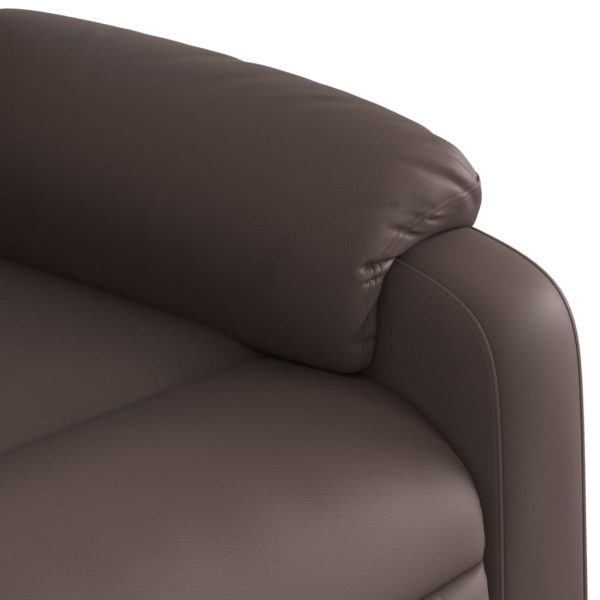 Poltrona massagens reclinável elétrica couro artif. castanho - Image 11