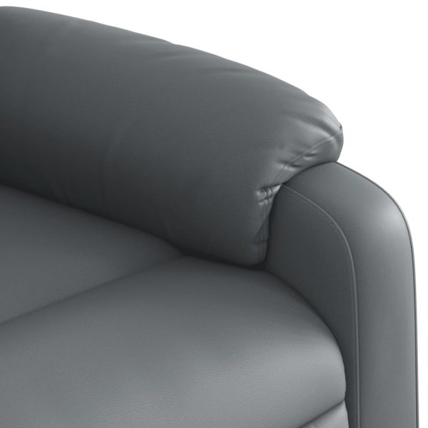 Poltrona massagens reclinável elétrica couro artif. cinzento - Image 11