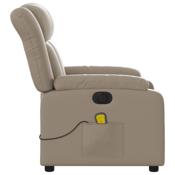 Poltrona massagens reclinável elétrica couro artif. cappuccino - Image 10