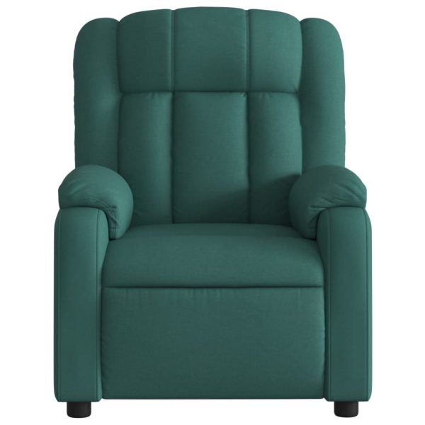 Poltrona reclinável de massagens elétrica tecido verde-escuro - Image 8