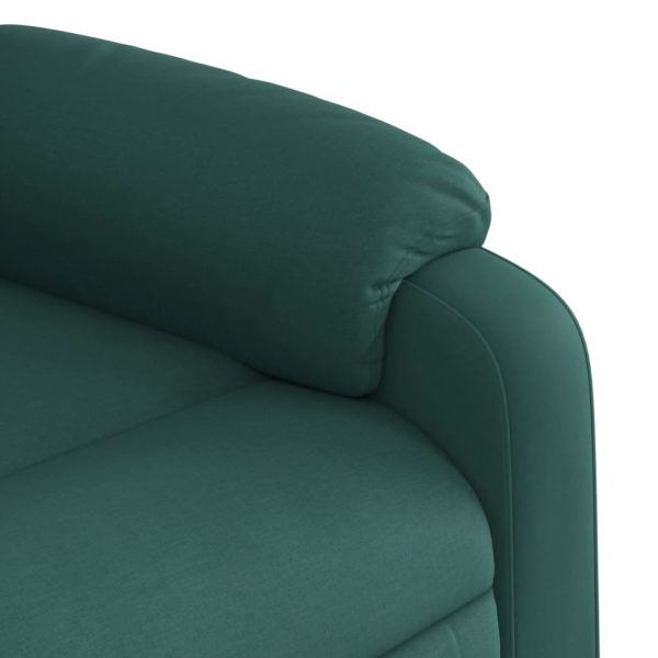 Poltrona reclinável de massagens elétrica tecido verde-escuro - Image 10