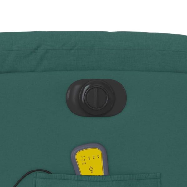 Poltrona reclinável de massagens elétrica tecido verde-escuro - Image 11