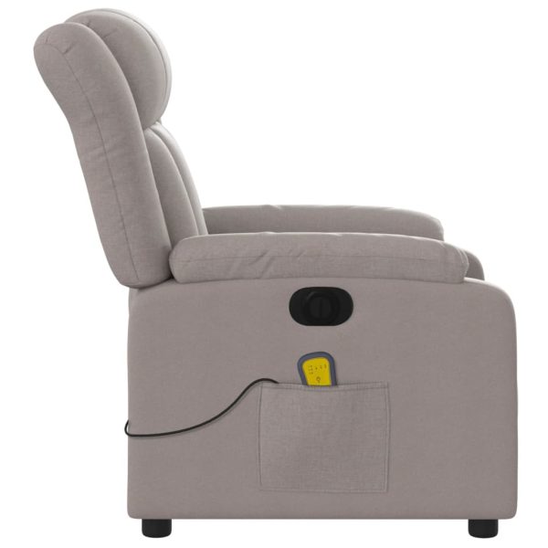Poltrona reclinável massagens elétrica tecido cinza-acastanhado - Image 10