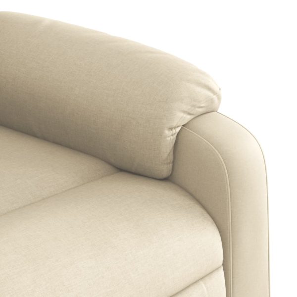 Poltrona de massagens reclinável elétrica tecido creme - Image 11