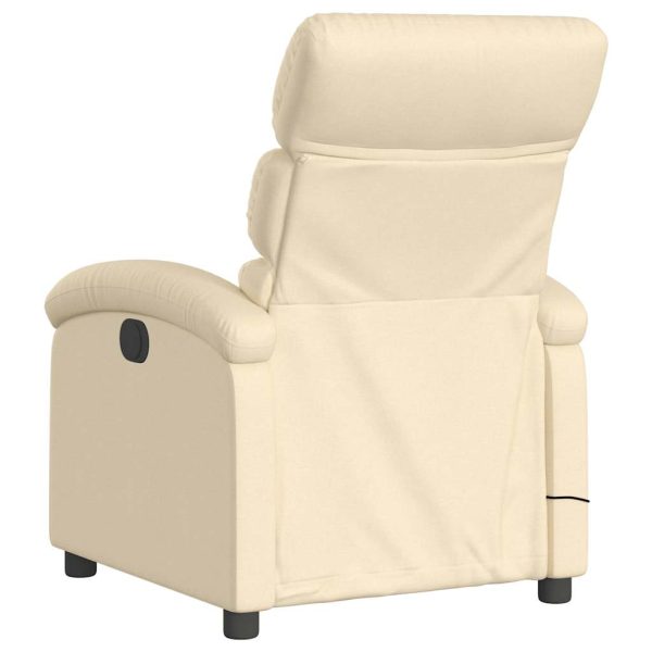 Poltrona de massagens reclinável tecido cor creme - Image 6