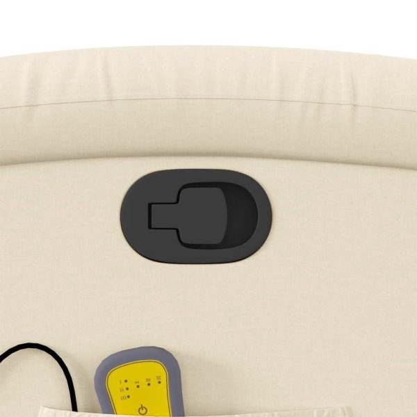 Poltrona de massagens reclinável tecido cor creme - Image 10