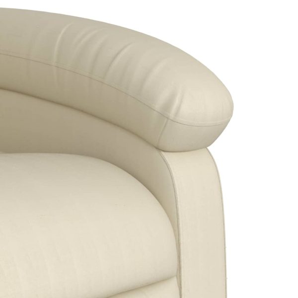Poltrona reclinável couro artificial cor creme - Image 8